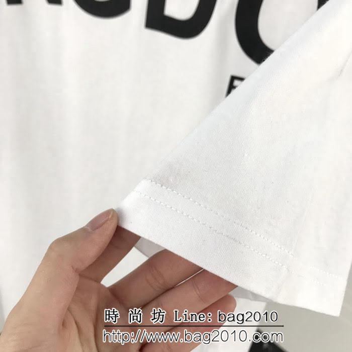 BURBERRY巴寶莉 19ss限量版 kingdom系列 歐洲專櫃同款 白色絲光棉 男款短袖 ydi2180